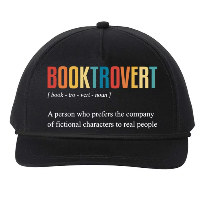 Booktrovert Definition Funny Book Day Love Vintage Gift Snapback Five-Panel Rope Hat