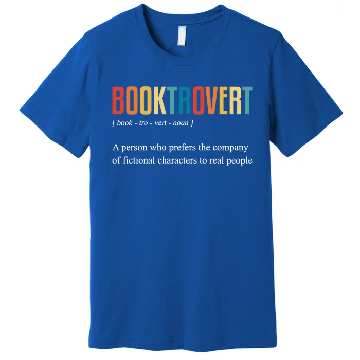 Booktrovert Definition Funny Book Day Love Vintage Gift Premium T-Shirt