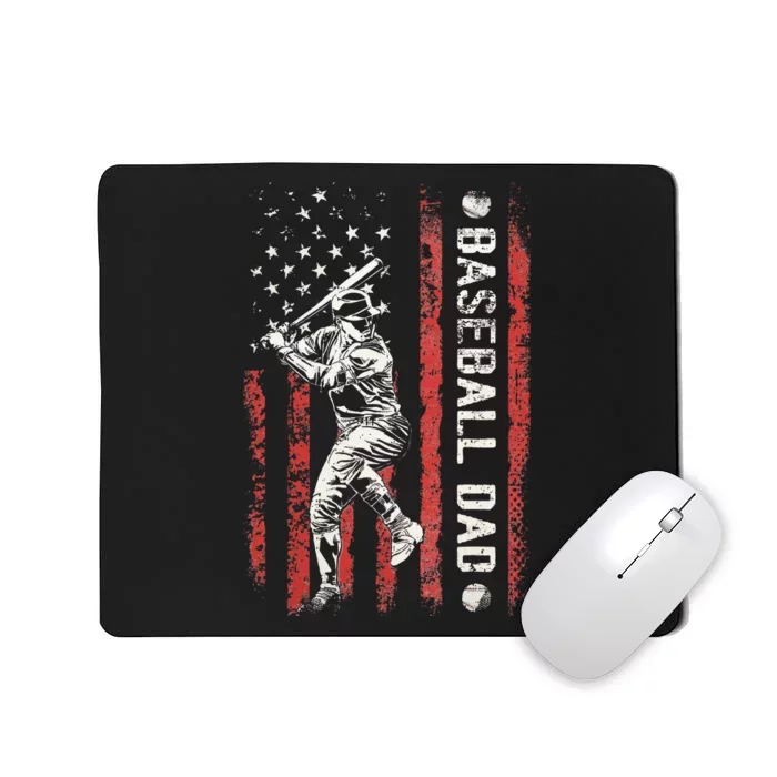 Baseball Dad Flag Gifts Dad Baseball Mousepad