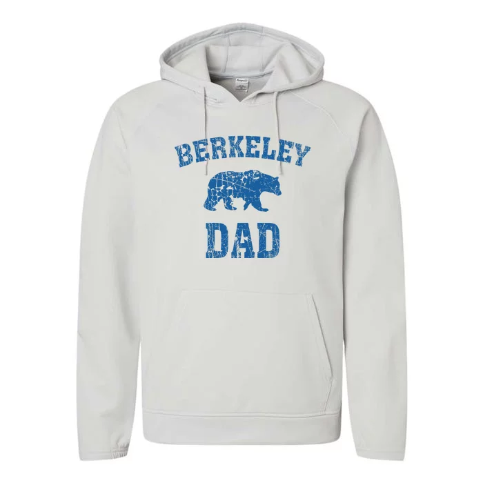 Berkeley Dad Father Bear Vintage Animal Nature Performance Fleece Hoodie