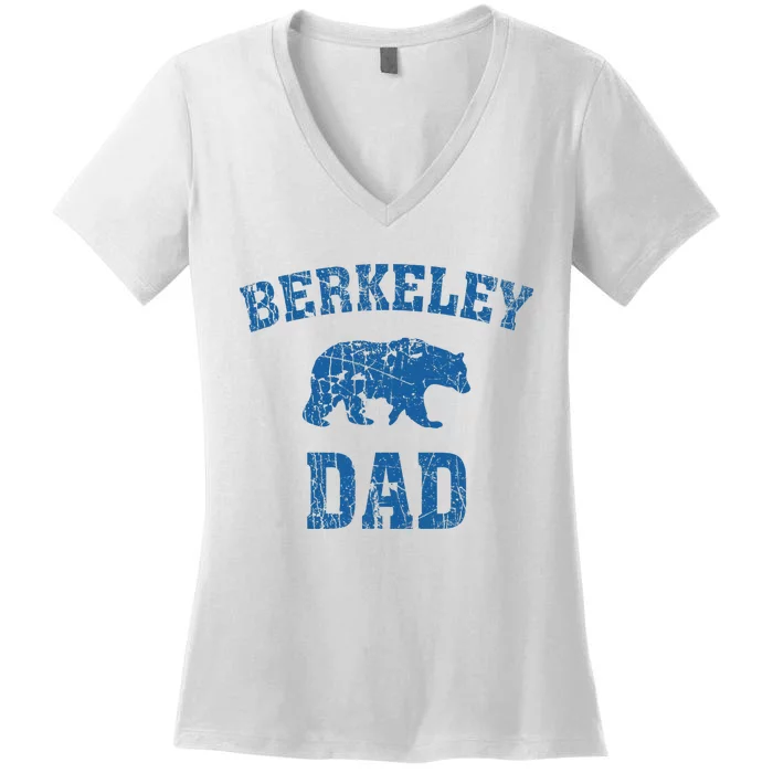 Berkeley Dad Father Bear Vintage Animal Nature Women's V-Neck T-Shirt