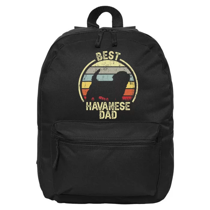 Best Dog Father Dad Vintage Havanese 16 in Basic Backpack