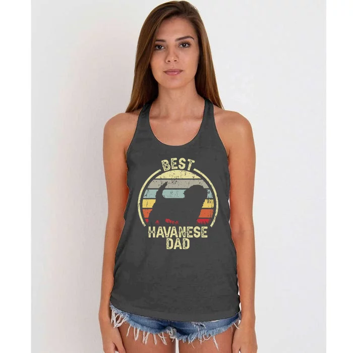 Best Dog Father Dad Vintage Havanese Women's Knotted Racerback Tank