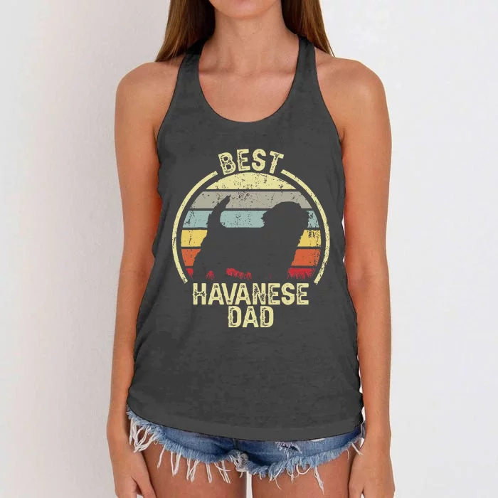 Best Dog Father Dad Vintage Havanese Women's Knotted Racerback Tank