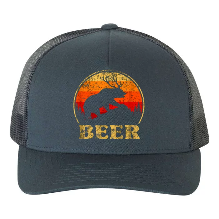 Bear Deer Funny Beer Retro Vintage Yupoong Adult 5-Panel Trucker Hat