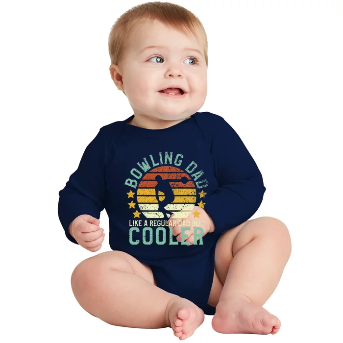 Bowling Dad Funny Fathers Day Gift For Bowler Baby Long Sleeve Bodysuit