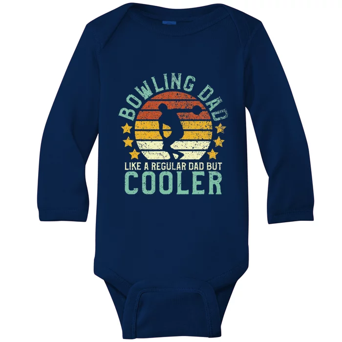 Bowling Dad Funny Fathers Day Gift For Bowler Baby Long Sleeve Bodysuit