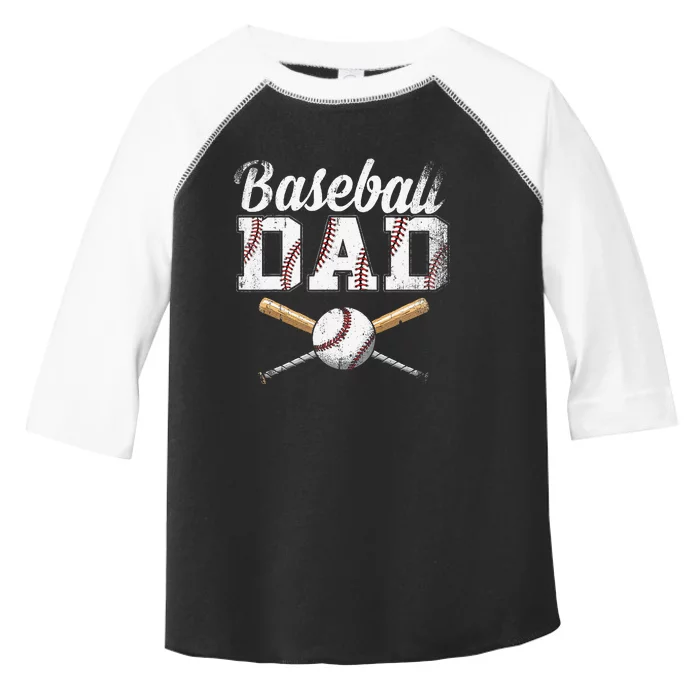 Baseball Dad For Dad Fathers Day Baseball Lovers Toddler Fine Jersey T-Shirt