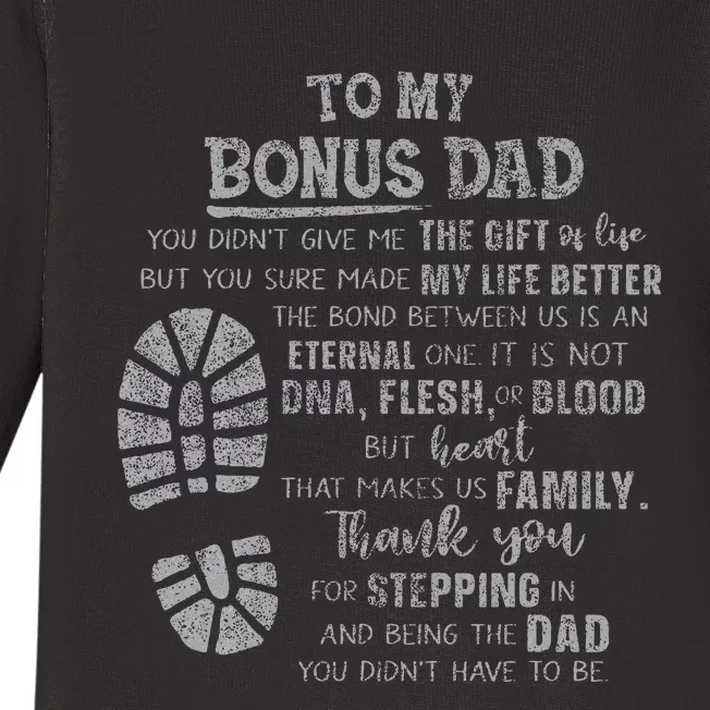 Bonus Dad FatherS Day From Daughter Son Baby Long Sleeve Bodysuit