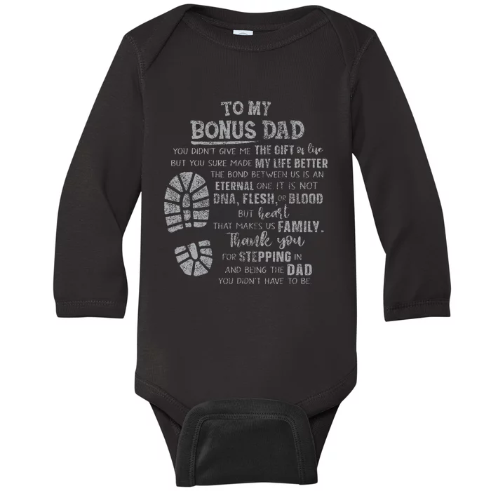 Bonus Dad FatherS Day From Daughter Son Baby Long Sleeve Bodysuit