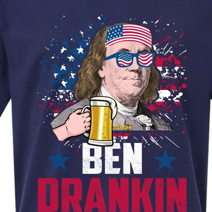 Ben Drankin Funny Benjamin Franklin July 4th Independence Great Gift Sueded Cloud Jersey T-Shirt