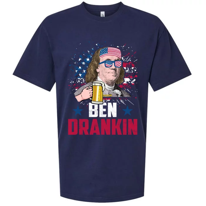 Ben Drankin Funny Benjamin Franklin July 4th Independence Great Gift Sueded Cloud Jersey T-Shirt