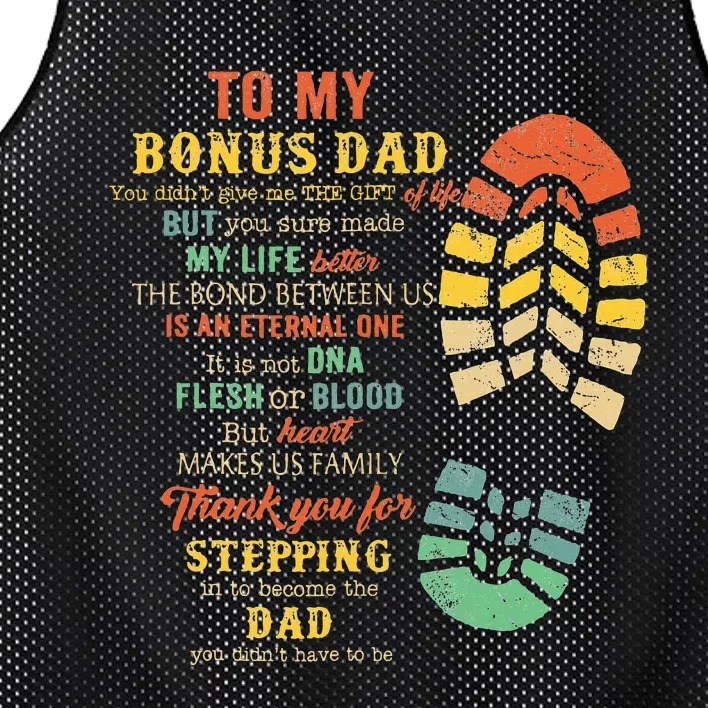 Bonus Dad From Stepdad For Daughter Son Mesh Reversible Basketball Jersey Tank