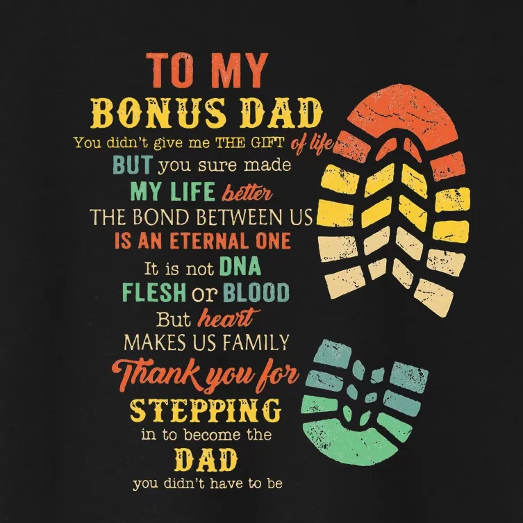 Bonus Dad From Stepdad For Daughter Son Women's Crop Top Tee