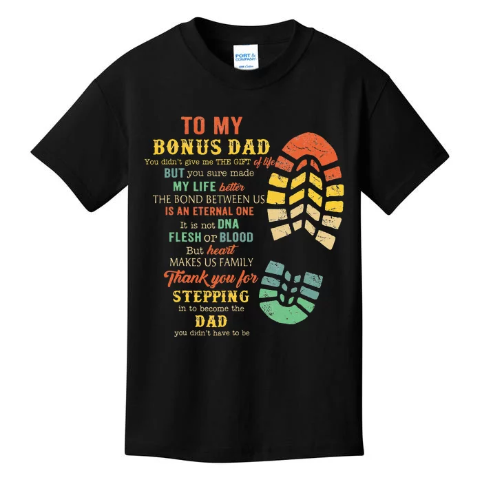 Bonus Dad From Stepdad For Daughter Son Kids T-Shirt