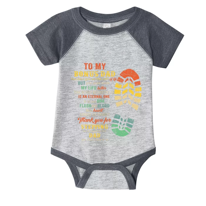 Bonus Dad From Stepdad For Daughter Son Infant Baby Jersey Bodysuit