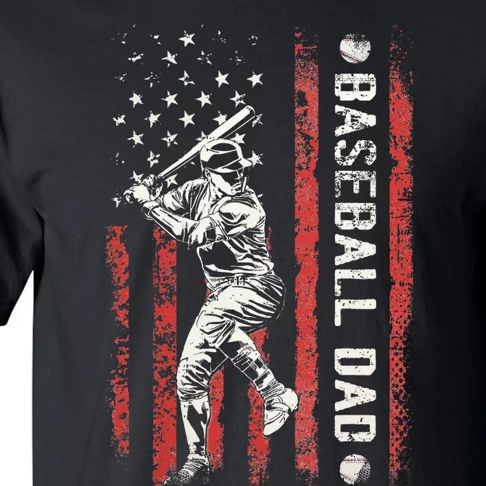 Baseball Dad Flag Gifts Dad Baseball Tall T-Shirt