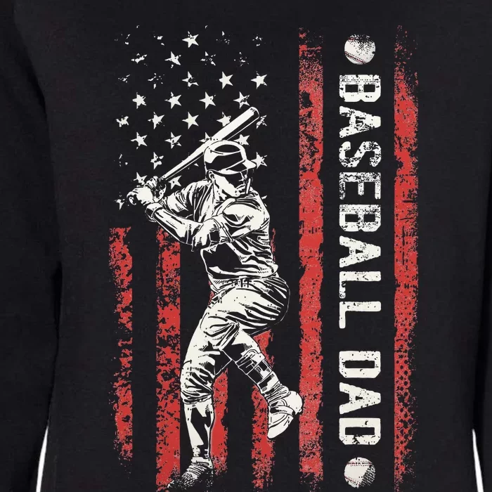 Baseball Dad Flag Gifts Dad Baseball Womens California Wash Sweatshirt