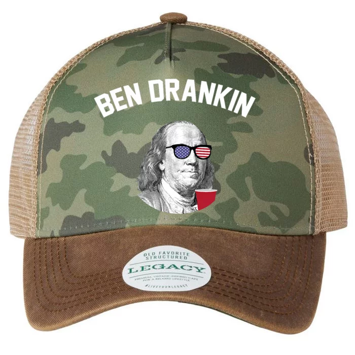 Ben Drankin Fourth Of July Patriotic Drinking Beer Legacy Tie Dye Trucker Hat