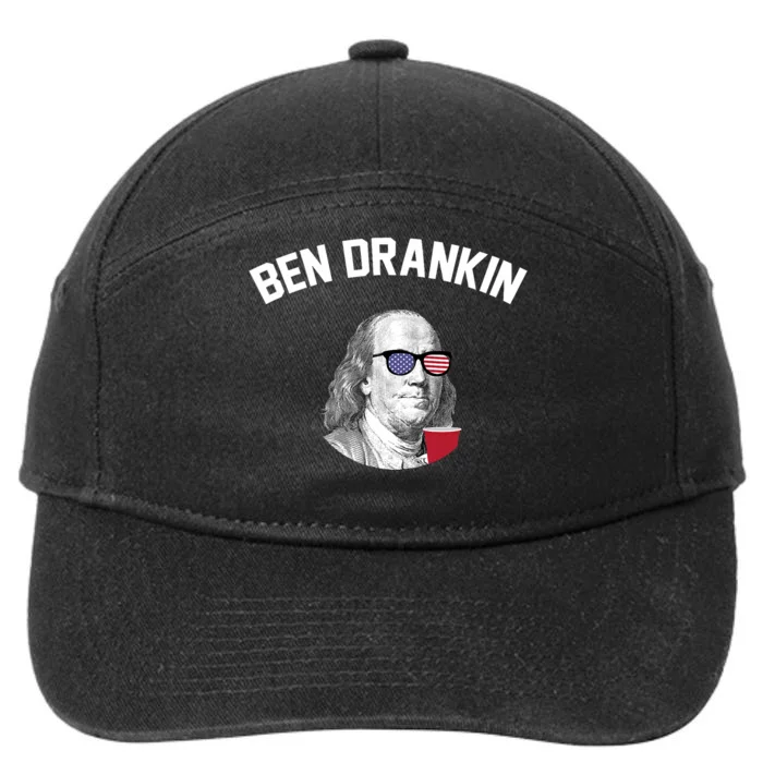 Ben Drankin Fourth Of July Patriotic Drinking Beer 7-Panel Snapback Hat