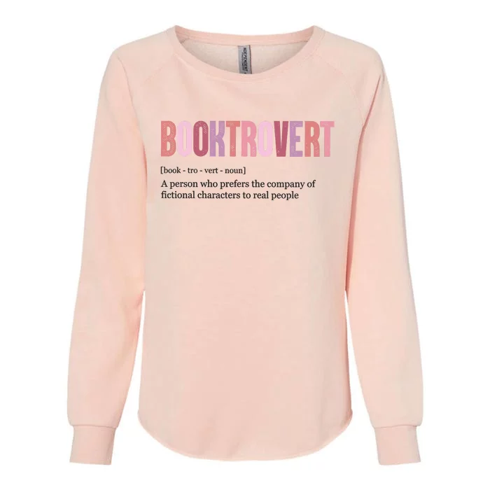 Booktrovert Definition Funny Book Lover Womens California Wash Sweatshirt