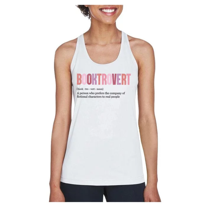 Booktrovert Definition Funny Book Lover Women's Racerback Tank