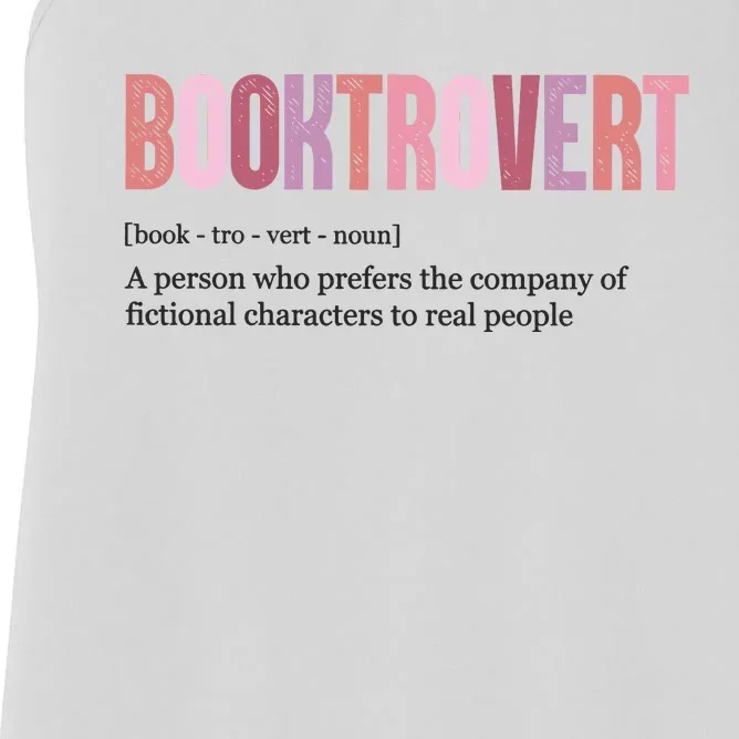 Booktrovert Definition Funny Book Lover Women's Racerback Tank