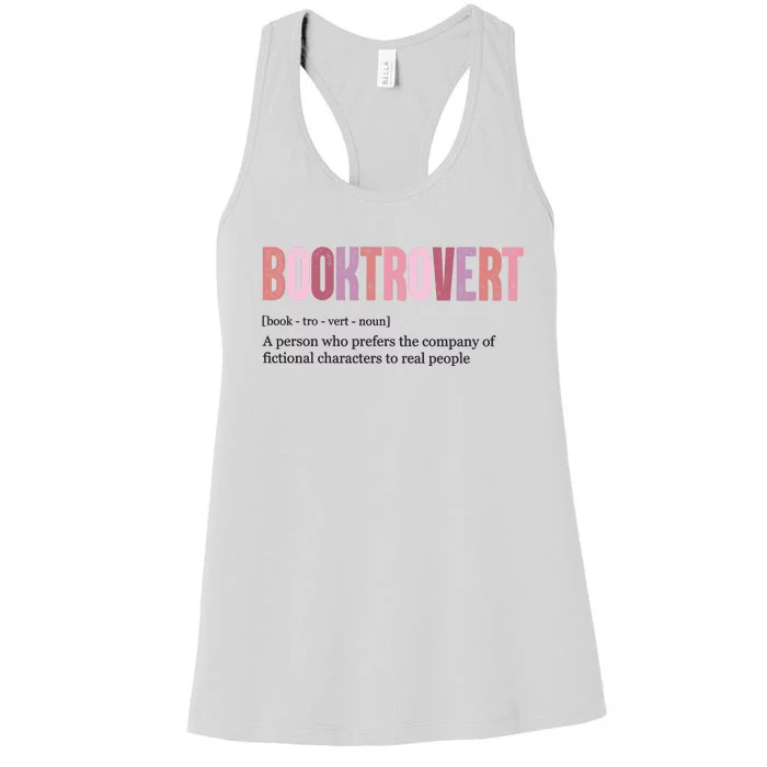 Booktrovert Definition Funny Book Lover Women's Racerback Tank