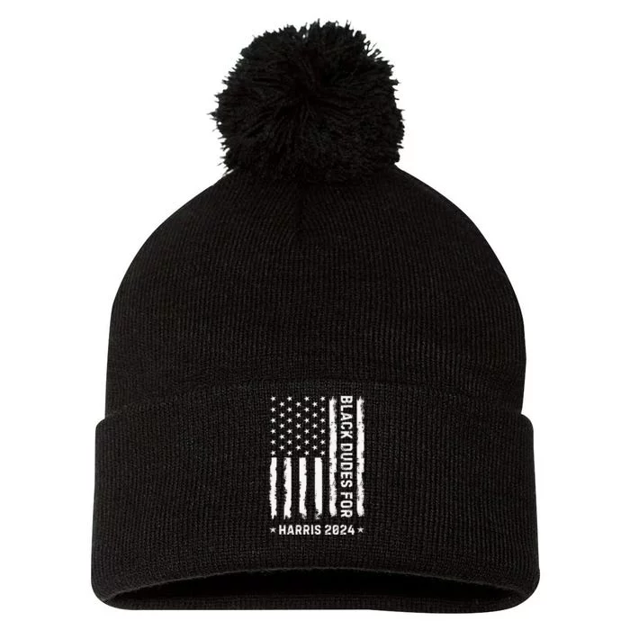 Black Dudes For Harris Walz Waltz 2024 Pom Pom 12in Knit Beanie