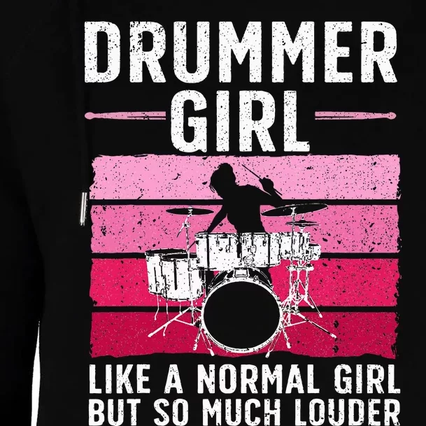 Best Drums For Drummer Music Band Womens Funnel Neck Pullover Hood