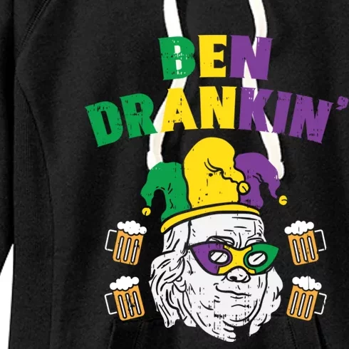 Ben Drankin Franklin Us President Funny Mardi Gras Ing Great Gift Women's Fleece Hoodie