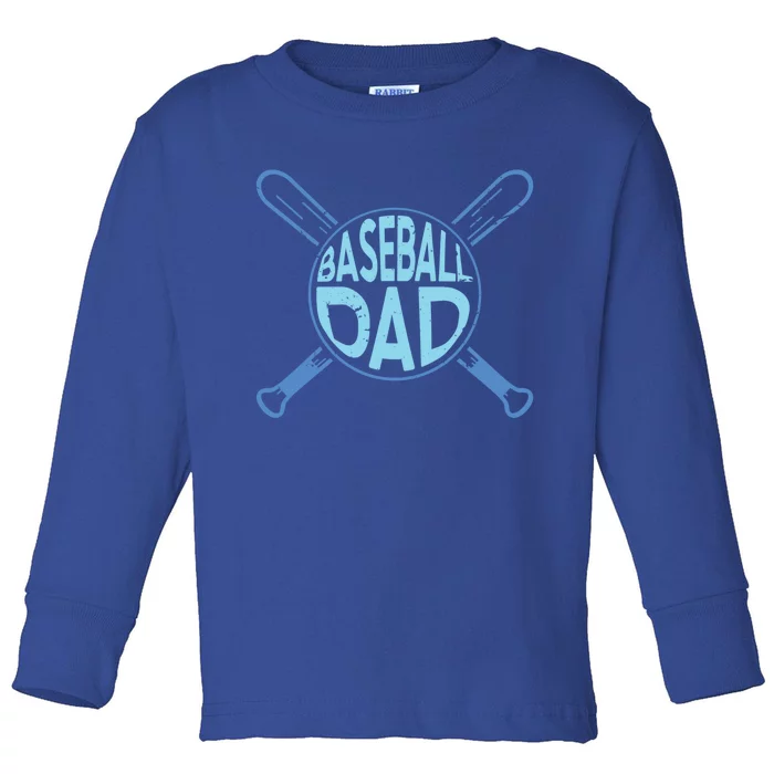 Baseball Dad Father Baseballer Daddy Papa Father's Day Gift Toddler Long Sleeve Shirt