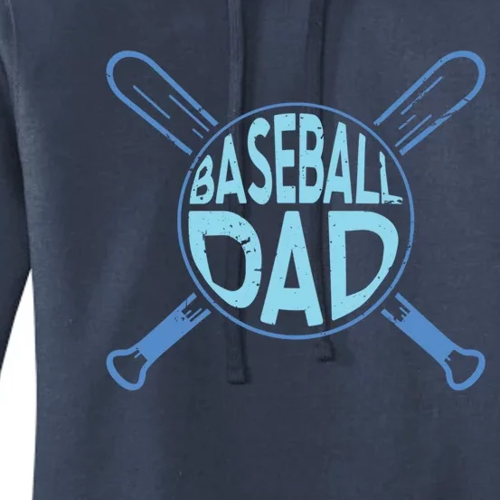 Baseball Dad Father Baseballer Daddy Papa Father's Day Gift Women's Pullover Hoodie