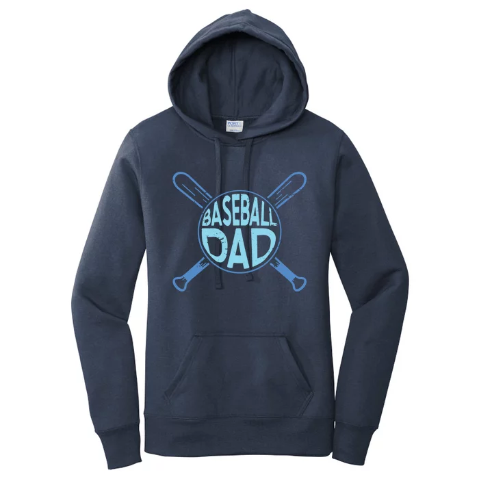 Baseball Dad Father Baseballer Daddy Papa Father's Day Gift Women's Pullover Hoodie