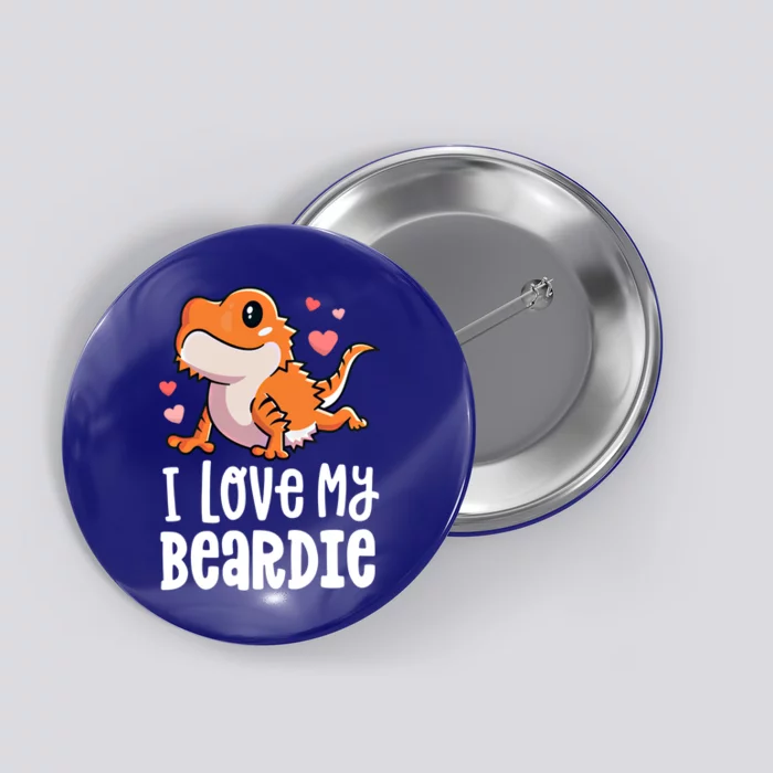 Bearded Dragon Funny Gift I Love My Beardie Gift Funny Gift Button