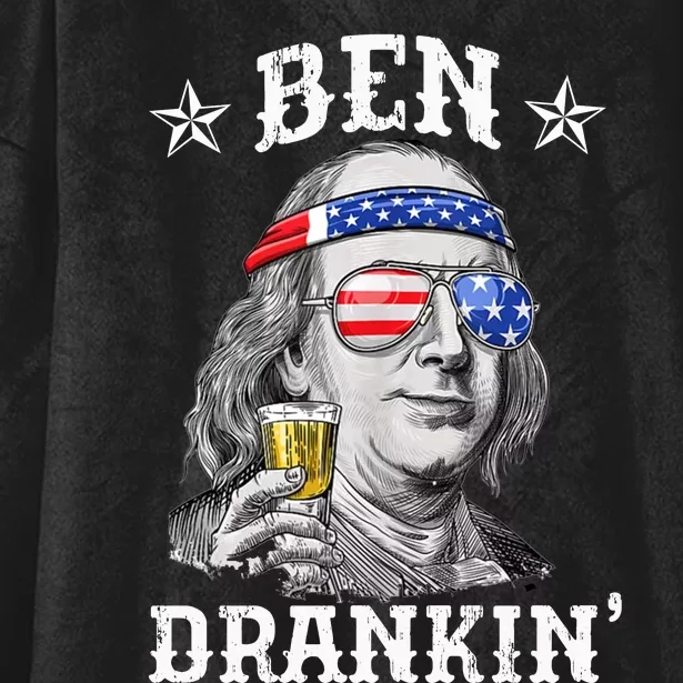 Ben Drankin Funny 4th Of July Hooded Wearable Blanket