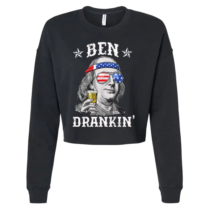 Ben Drankin Funny 4th Of July Cropped Pullover Crew