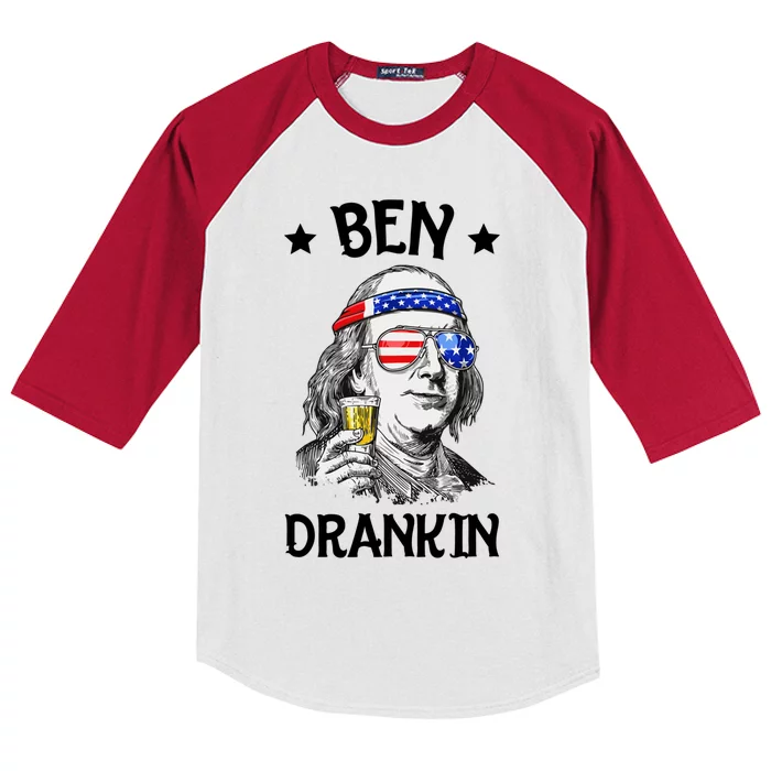 Ben Drankin Funny Gift Kids Colorblock Raglan Jersey