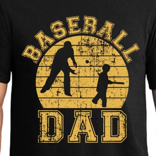 Baseball Dad Father Son Proud Daddy Papa Grandpa Sports Cute Gift Pajama Set