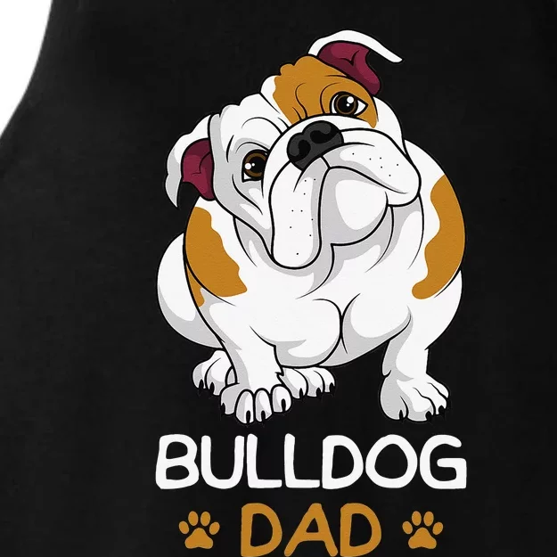 Bulldog Dad Funny English Bulldog Dog Owner Ladies Tri-Blend Wicking Tank