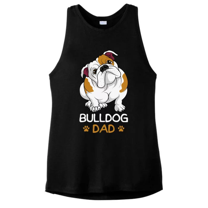 Bulldog Dad Funny English Bulldog Dog Owner Ladies Tri-Blend Wicking Tank