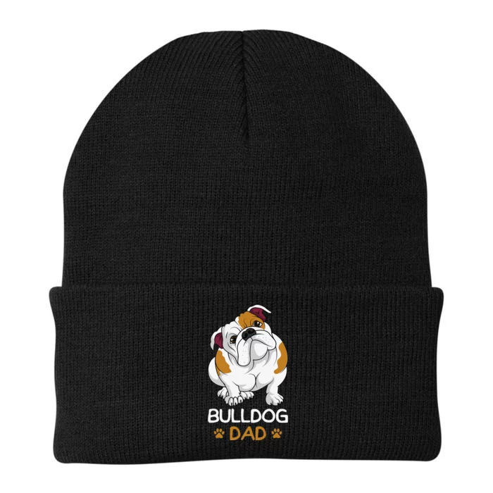 Bulldog Dad Funny English Bulldog Dog Owner Knit Cap Winter Beanie