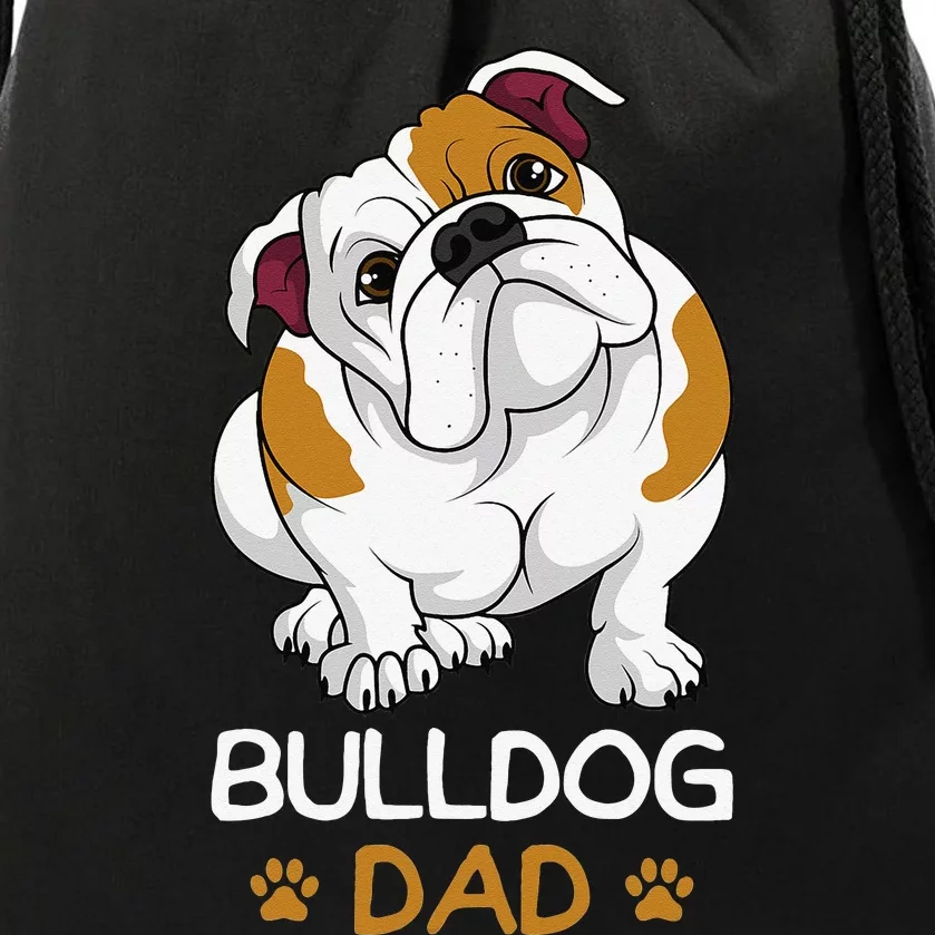 Bulldog Dad Funny English Bulldog Dog Owner Drawstring Bag