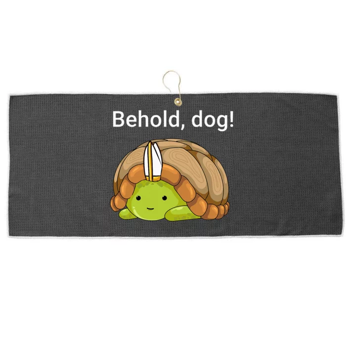 Behold Dog Funny Turtle Wearing A Priest Hat Large Microfiber Waffle Golf Towel