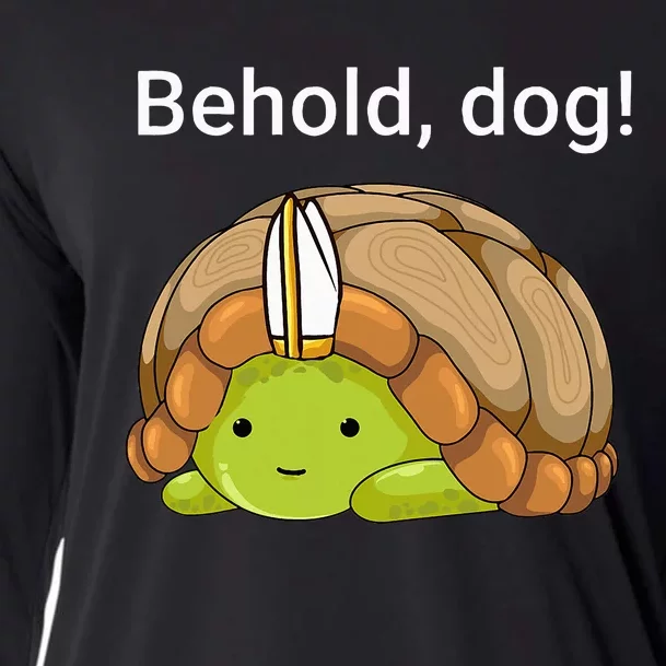 Behold Dog Funny Turtle Wearing A Priest Hat Cooling Performance Long Sleeve Crew