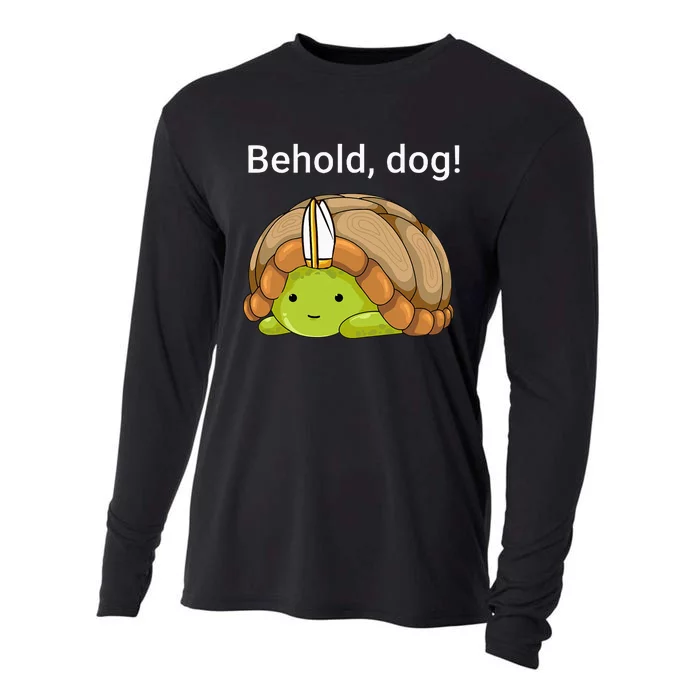 Behold Dog Funny Turtle Wearing A Priest Hat Cooling Performance Long Sleeve Crew