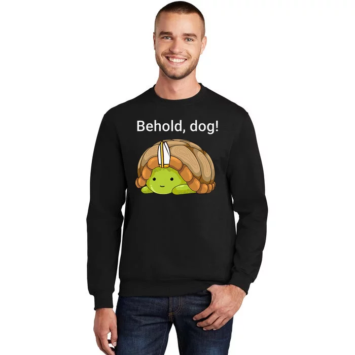 Behold Dog Funny Turtle Wearing A Priest Hat Tall Sweatshirt