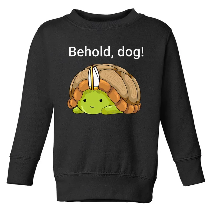 Behold Dog Funny Turtle Wearing A Priest Hat Toddler Sweatshirt