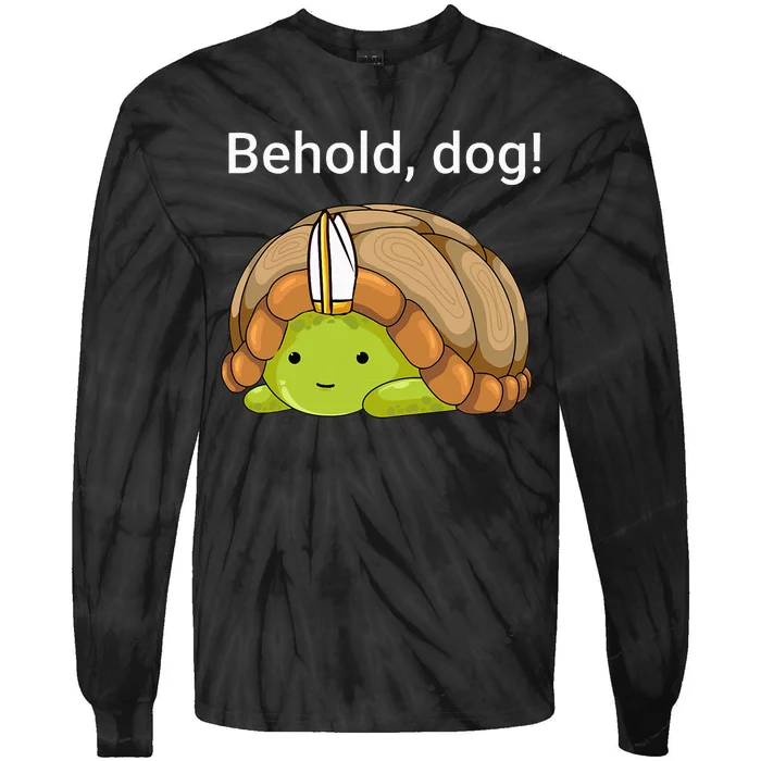 Behold Dog Funny Turtle Wearing A Priest Hat Tie-Dye Long Sleeve Shirt