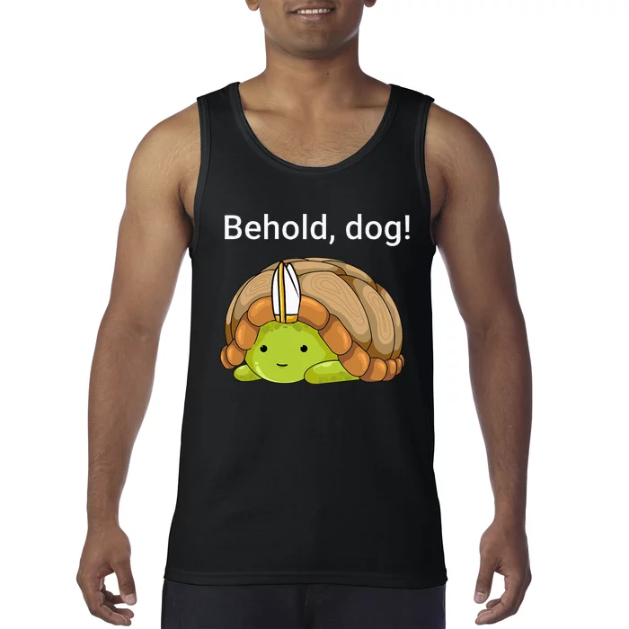 Behold Dog Funny Turtle Wearing A Priest Hat Tank Top